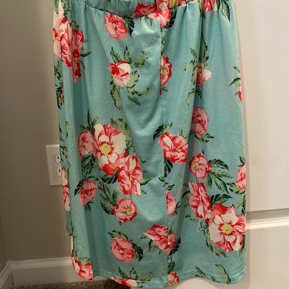 Tickled Teal floral midi skirt - Picture 6 of 8